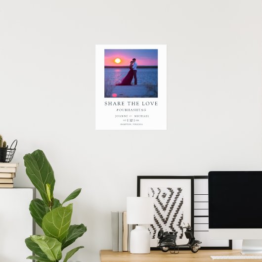 モダンインスタントフォト カップル ハッシュタグ ウェディング ポスター (ホームオフィス)