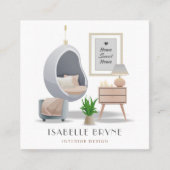 モダンインテリアデザイナーデコレータホーム家具 スクエア名刺 (正面)