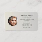 モダンインテリアデザイナープロフェッショナルシルバーフォト 名刺 (裏面)