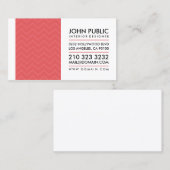 モダンインテリアデザイナーレッドシェブロンパターン 名刺 (正面/裏面)