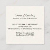 モダンインテリアデザイナー水彩浴室デコール スクエア名刺 (裏面)