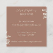 モダンインテリアデザイ連絡ザー スクエア名刺 (裏面)