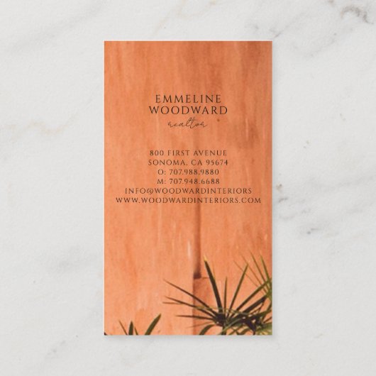 モダンインテリア不動産仲介業者実在エテート 名刺 (裏面)