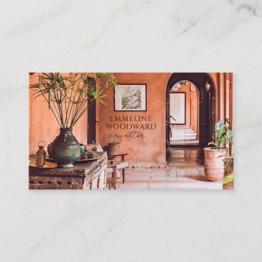 モダンインテリア不動産仲介業者実在エテート 名刺 (正面)