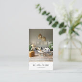 モダンインテリア設計者アーキテクトのコンサルタントQr 名刺 (スタンド正面)