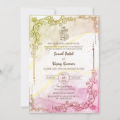 モダンインディアンヒンドゥー結婚ズGaneshaロゴ 招待状 (正面)