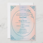 モダンインディアンヒ結婚ンドーミニマルス 招待状 (正面)