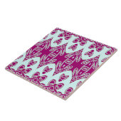 モダンインディアン伝統的ティール(緑がかった色)&マルーンクラシック タイル (側面)