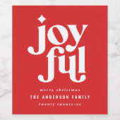 モダンインディタイポグラフィ赤と白 ワインラベル (シングルラベル)