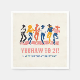 モダンイーハウカウガール21歳の誕生日パーティー スタンダードカクテルナプキン