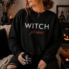 モダンウィッチプリーズハロウィンTシャツ - トレンディートップス スウェットシャツ