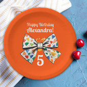 モダンウィムジー赤オカラフルレンジボウ水色 ペーパープレート