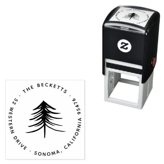 モダンウィンターパインツリー差出人住所 セルフインキングスタンプ (インサイチュ)