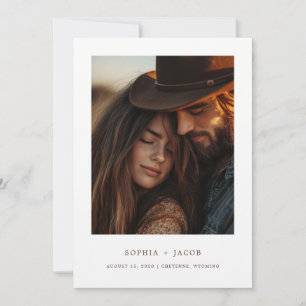 モダンウェスタン写真ブーツ Save the Date 招待状