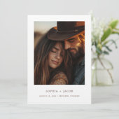 モダンウェスタン写真ブーツ Save the Date 招待状 (スタンド正面)