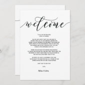 モダンウェディングお出迎えとスケジュールカード v6 招待状 (正面/裏面)