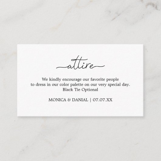 モダンウェディングアタイアドレスコード エンクロージャーカード (正面)