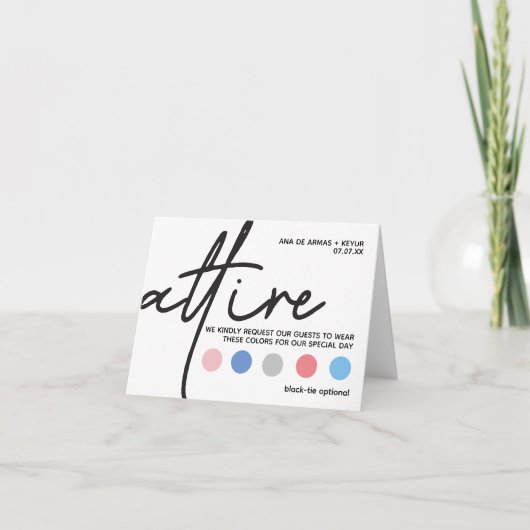 モダンウェディングアタイア ドレスコード カード (正面)