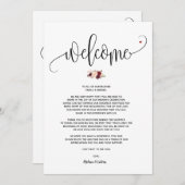 モダンウェディングウェルカム＆スケジュールカード v23 招待状 (正面/裏面)