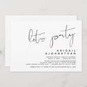 モダンウェディングエロープメント、パーティしよう 招待状 (正面/裏面)