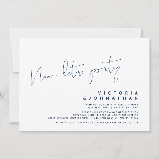 モダンウェディングエロープメント、パーティしよう！招待状 招待状 (正面)