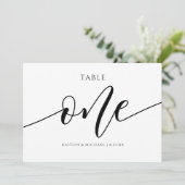 モダンウェディングテーブルナンバー カリグラフィー - 1 招待状 (スタンド正面)