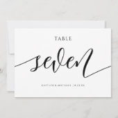 モダンウェディングテーブルナンバー カリグラフィー - 7 招待状 (裏面)