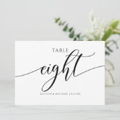 モダンウェディングテーブルナンバー カリグラフィー - 8 招待状 (スタンド正面)