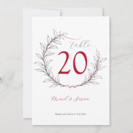 モダンウェディングテーブルナンバー＆メニュー（グレー） 招待状