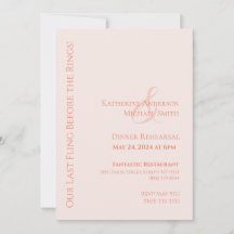 モダンウェディングディナーリハーサル - ブラッシュピンク