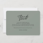 モダンウェディングフォト手書きサンクス サンキューカード (裏面)