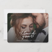 モダンウェディングフォト手書きサンクス サンキューカード (正面)