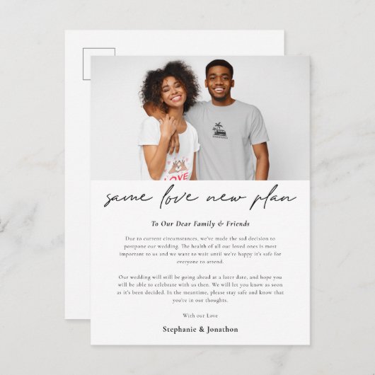 モダンウェディングフォト セインレブニュープラン スクリプト 案内ポストカード (正面/裏面)