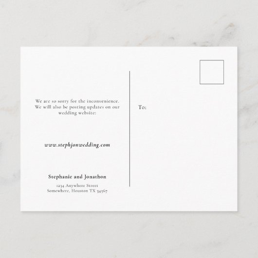 モダンウェディングフォト セインレブニュープラン スクリプト 案内ポストカード (裏面)