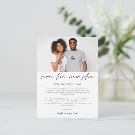 モダンウェディングフォト セインレブニュープラン スクリプト 案内ポストカード (スタンド正面)