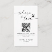 モダンウェディングフォト 愛をシェア QRコード エンクロージャーカード (正面)