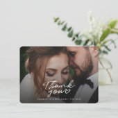 モダンウェディングフォト 手書きの感謝 サンキューカード (スタンド正面)