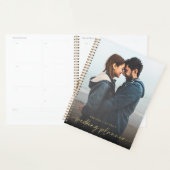 モダンウェディングプランナー金ゴールドグリッター書道 プランナー手帳 (ディスプレー)