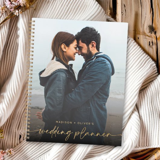 モダンウェディングプランナー金ゴールドグリッター書道 プランナー手帳