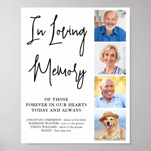 モダンウェディングメモリアルパーソナライズドフォトコラージュ ポスター (正面)