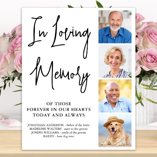 モダンウェディングメモリアルパーソナライズドフォトコラージュ ポスター