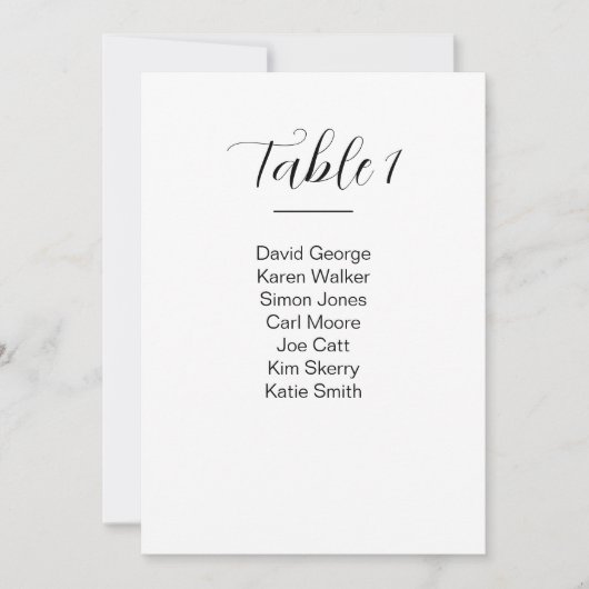 モダンウェディング席次表 テーブルナンバー (正面)
