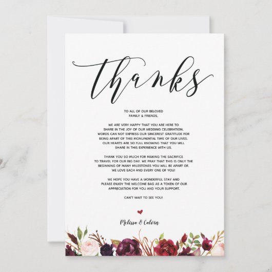 モダンウェディング感謝カード v1 招待状 (正面)