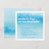 モダンウェディング招待状 : オンブレ 水彩 ブルー 招待状 (正面/裏面)