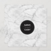 モダンウェディング招待状 モダン モスポット ブラックマーブル 招待状 (正面/裏面)