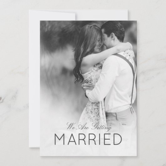 モダンウェディング2枚組 フォト エレガント ブラック＆ホワイト 招待状 (正面)