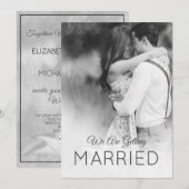 モダンウェディング2枚組 フォト エレガント ブラック＆ホワイト 招待状 (正面/裏面)