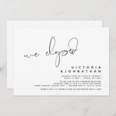 モダンウェディング ふたりだけで結婚式 招待状 (正面/裏面)