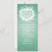 モダンウェディング シークレットガーデン ミント 招待状 (裏面)