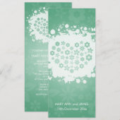 モダンウェディング シークレットガーデン ミント 招待状 (正面/裏面)